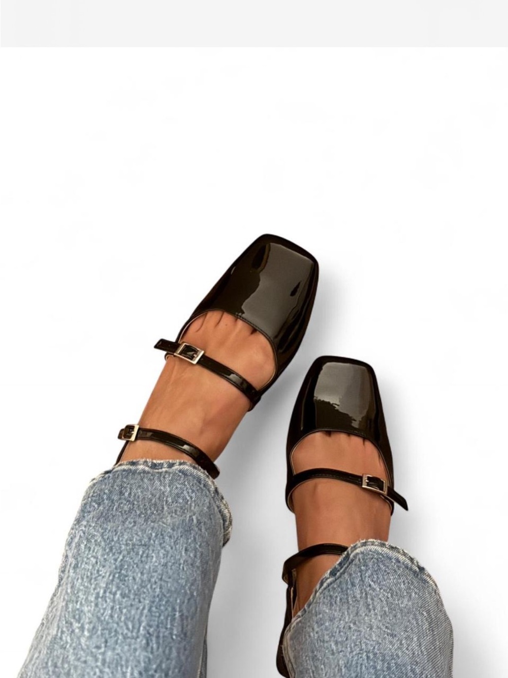 Journee Collection Black Patent Square-Toe Double-Strap Mary Janes